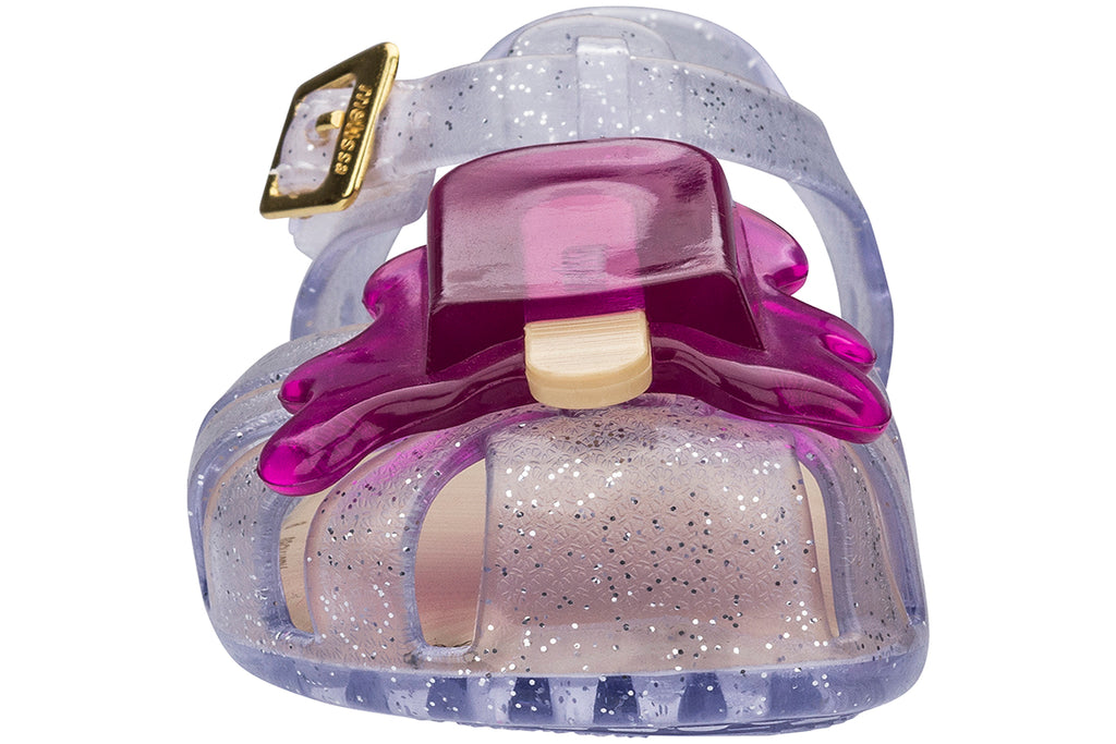 Mini Melissa Aranha Popsicle Clear Glitter/Purple - Kids Kicks Pty Ltd