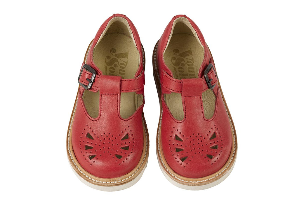 Young Soles Rosie T-Bar Rouge Red - Kids Kicks Pty Ltd